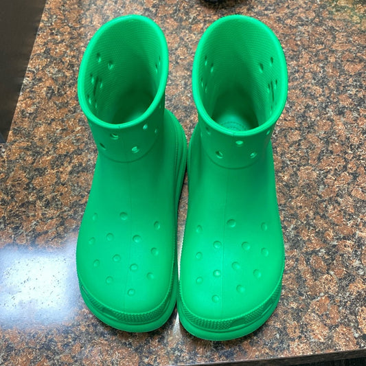 Crocs Classic Crush Rubber Platform Rain Boots Pull On Ankle Womens Size 8